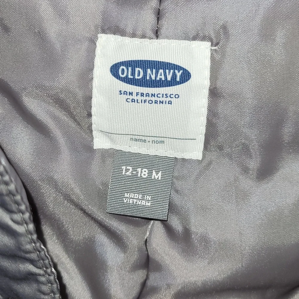 Old Navy Infant Snow Bibs 12-18M Gray Insulated Winter Overalls Blank Slate